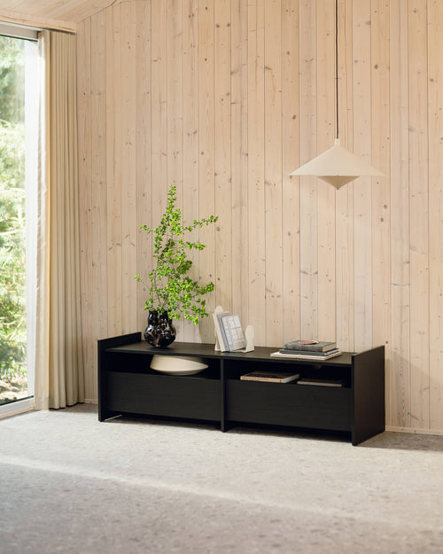 noo.ma Hido TV-meubel 165 cm, Black Oak Melamine