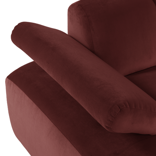 WOOOD chaise longue bank links Mojo - Velvet - Kastanjebruin - 74x124x162