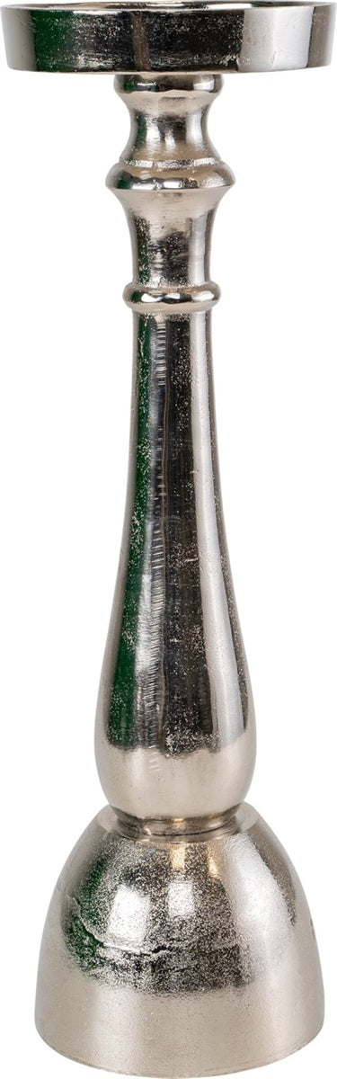 Lesli Living kaarshouder Brush - zilver - Ø14x43cm