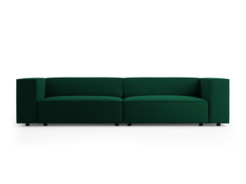 Cosmopolitan Design Bank Arendal 4-zits, flueel, flessengroen - 102x244x70cm