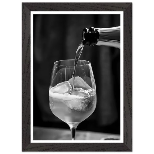 Artfulprints Poster met Lijst Aperol Spritz - Lifestyle black-white   - A4 21x29.7 cm - Zwart / Wit