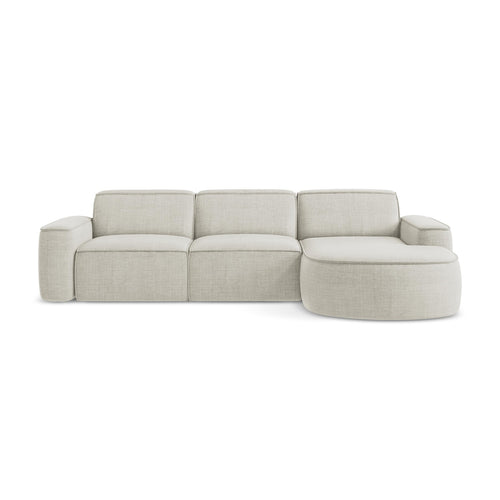 LaMiaSofa hoekbank rechts Melissa - textuurstof - lichtbeige - 284x166x70