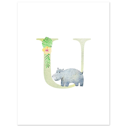 Artfulprints  Letter U kindernaam   poster 30x40 cm - vtwonen shop