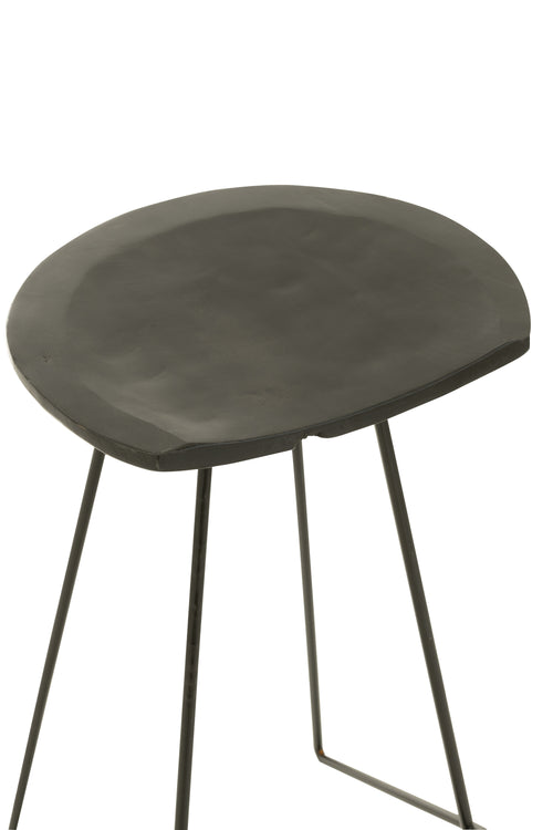 J-Line barkruk - hout/ijzer - zwart