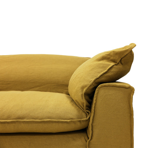 HKLIVING bank Nomad – linen burnt ochre – 244cm - vtwonen shop