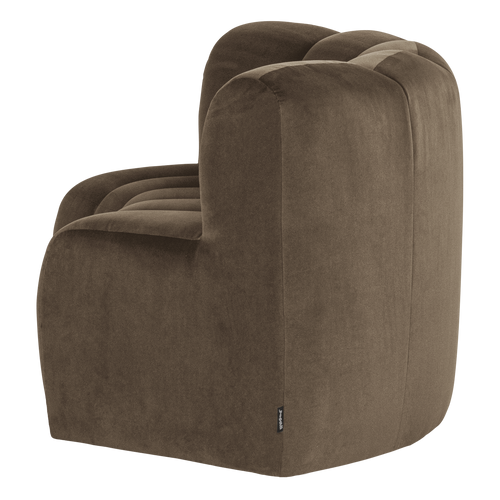 WOOOD eetbank halfronde hoek rugleuning Mojo - Velvet - Taupe - 83x152x73