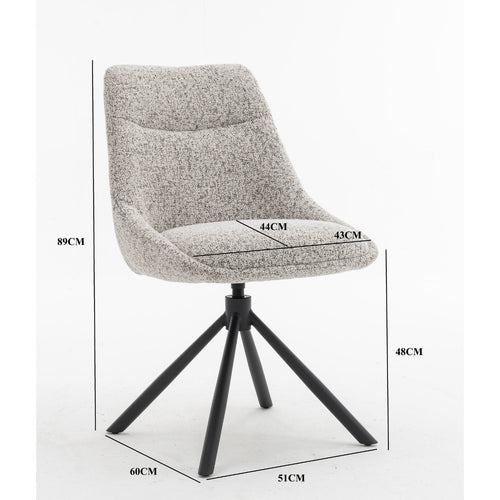 DÉJA Living Eetkamerstoel Malou - Beige/Zwart - Draaibaar - Set van 2 - vtwonen shop