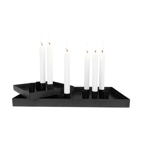 Artichok Youri metalen kaarsenhouder zwart - 12 stuks - vtwonen shop