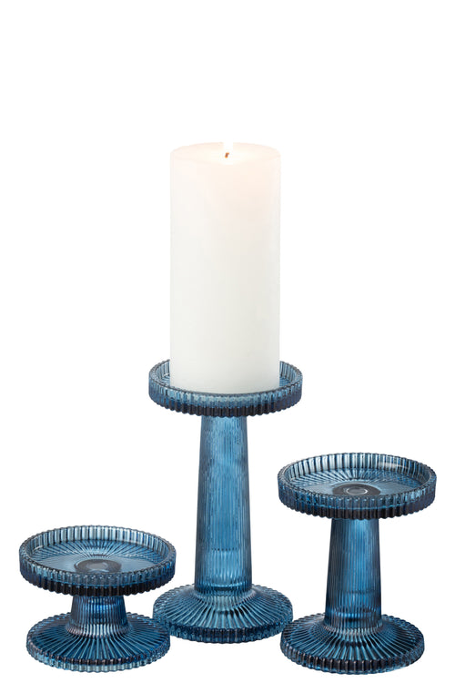 J-Line kaarshouder Nelly - glas - blauw - 3 stuks - vtwonen shop