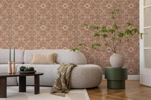 ESTAhome behang oosters kelim tapijt vergrijsd bruin - 50 x 900 cm - 131365 - vtwonen shop