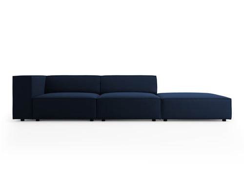 Cosmopolitan Design Rechte bank Arendal 4-zits, flueel, koningsblauw - 102x262x70cm