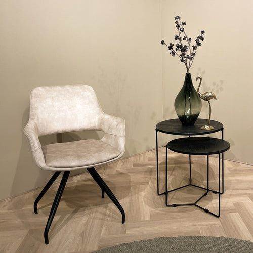 Livingfurn eetkamerstoel Capp beige - 2 stuks
