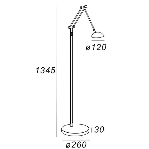 Artdelight vloerlamp Palermo - 1 lichts - 26  x 135   cm - zwart