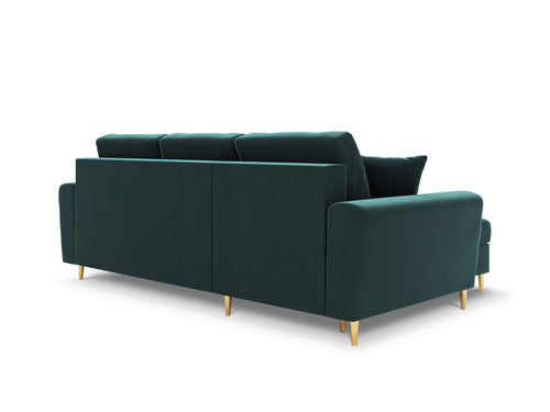 Cosmopolitan Design Omkeerbare converteerbare hoekbank met opbergdoos Kyoto 4-zits, flueel olie - 145x241x88cm