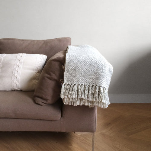 Malagoon plaid Melee - lichtgrijs - 125x150cm