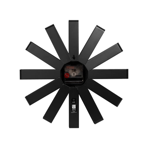 Umbra Ribbon wandklok, 30cm, Staal, Zwart