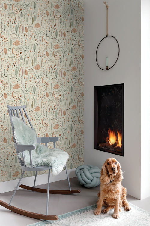 ESTAhome behang veldbloemen vergrijsd blauw - 50 x 900 cm - 131164 - vtwonen shop