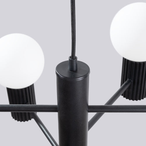 Sollux Lighting Kroonluchter HALO 6 zwart - 64x64x230cm