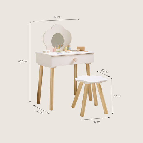 Petite Amélie Kinder kaptafel FLEUR - MDF - crème