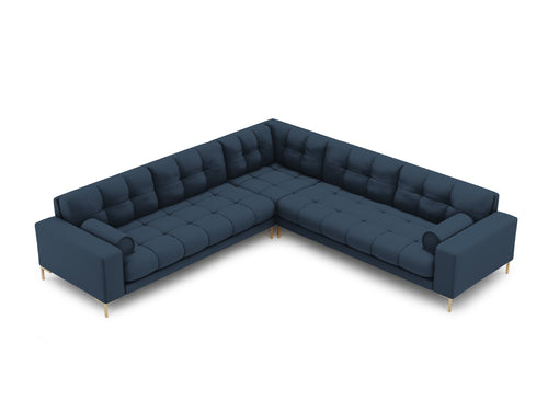 Cosmopolitan Design Symmetrische hoekbank Bali 6-zits, structurele stof, blauw - 256x256x75cm
