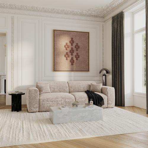 Sia Home - Slaapbank YUMA - gewaafd fluweel beige 240cm