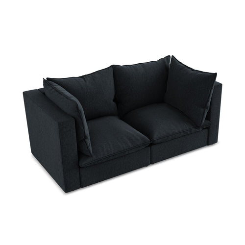 LaMiaSofa Tweezits modulaire bank Ravenna - velours - koningsblauw - 180x90x77