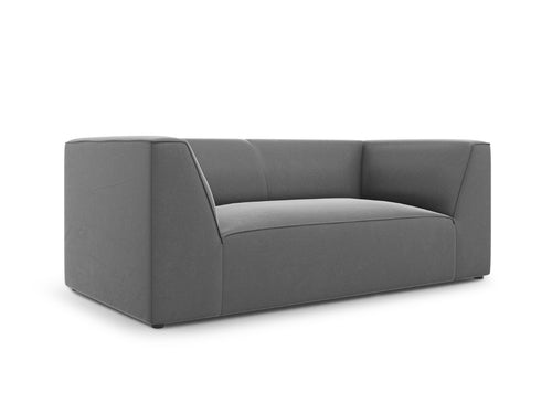 Micadoni Bank Ruby 2-zits, flueel, grijs - 93x174x69cm