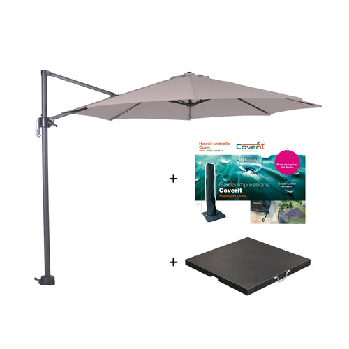 Zweefparasol Hawaii S - met voet en hoes - Zand - 300 cm - vtwonen shop