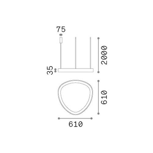Ideal Lux GEMINI Geïntegreerde LED-hanglamp voor plafond, zwart, 5400lm, 4000K