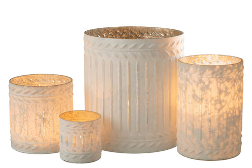 J-Line kaarshouder Ezy - glas - wit - extra large - vtwonen shop