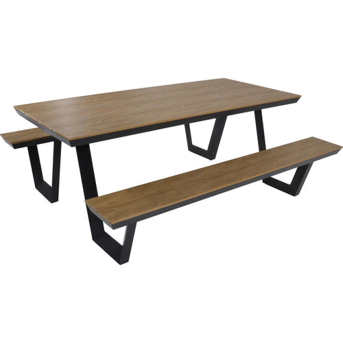 Lesli Living picknickset Arezzo - antraciet - 200x89x75cm