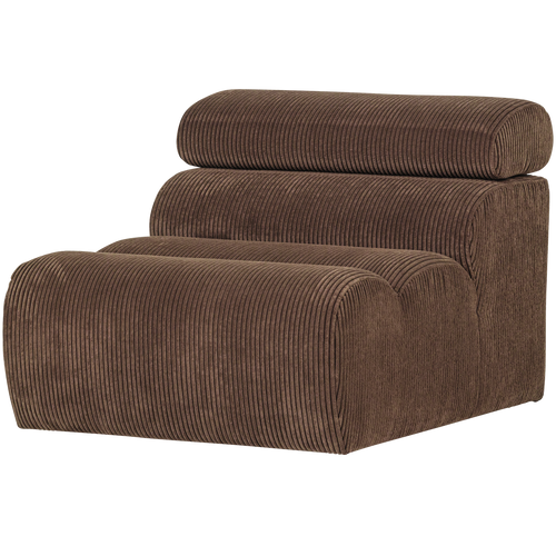 WOOOD 1-zits element bank Novi - Ribstof - Mokkabruin - 86x82x113