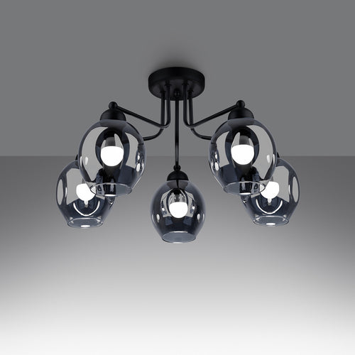 Sollux Lighting Kroonluchter FILLAN 5 zwart - 59x59x36cm