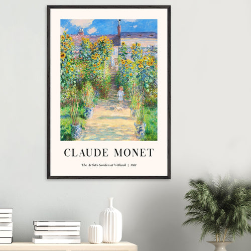 Artfulprints Poster Claude Monet - The artist's garden at Vétheuil   - A4 21x29.7 cm - Groen
