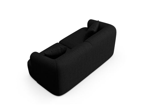 Cosmopolitan Design Modulaire bank Campi 2-zits, structurele stof zwart - 90x180x70cm