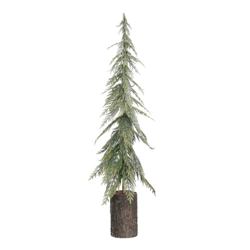 Mica Decorations Decoratieve Kerstboom Groen - Sfeervolle Kerstversiering met Fijne Takken - Kunstboom voor Woonkamer en Hal - Slank Ontwerp - H95 x