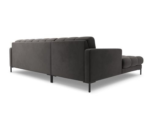 Cosmopolitan Design linker hoekbank Bali 5-zits, flueel, donkergrijs - 185x293x75cm