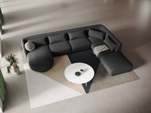 Cosmopolitan Design Panoramische hoekbank rechts Tulum 6-zits, flueel, grijs - 255x330x70cm