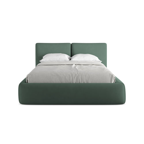 LaMiaSofa Bed met opbergruimte Milano - chenille stof - groente - 160x228x82