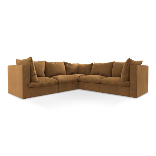 LaMiaSofa Modulaire hoekbank Ravenna - textuurstof - terracotta - 255x255x77