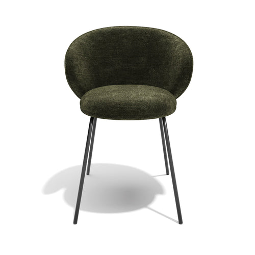 Sia Home - Set van 2 stoelen LUNA - getextureerd fluweel kaki 53.5cm