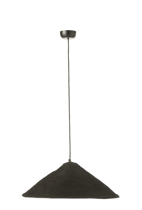 J-Line hanglamp Hoed Moonj - jute - zwart - small