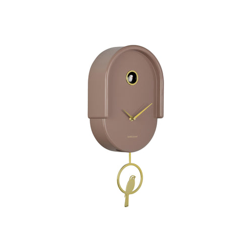 Karlsson wandklok Tweet - bruin - 20x8.5x42cm