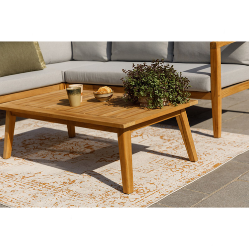 WOOOD loungeset buiten Lucca - Teak - Naturel  - 68x222x222 - vtwonen shop