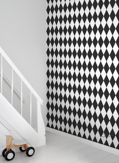 Origin Wallcoverings behang ruiten zwart wit - 53 cm x 10.05 m - 347670