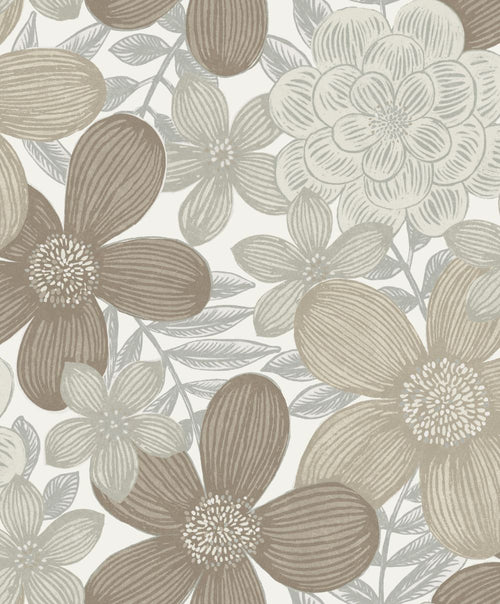 Masureel behang bloemen beige - 53 cm x 10.05 m - 632001 - vtwonen shop