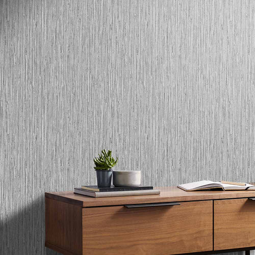 Graham & Brown Vliesbehang - Grasscloth Textuur Grijs