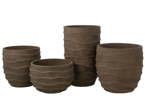 J-Line bloempot Golf + Buiten zand - steen - bruin - extra large