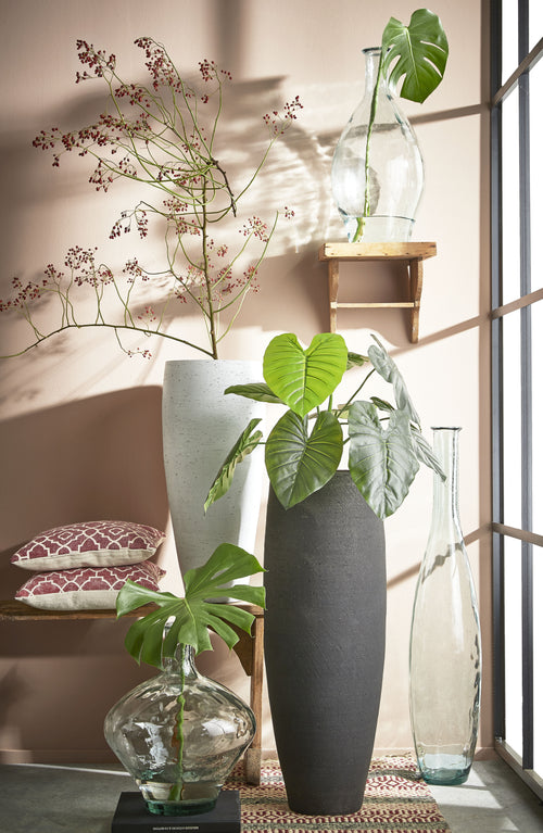 Mica Decorations Kyara Fles Vaas - H100 x Ø20 cm - Gerecycled Glas - Transparant