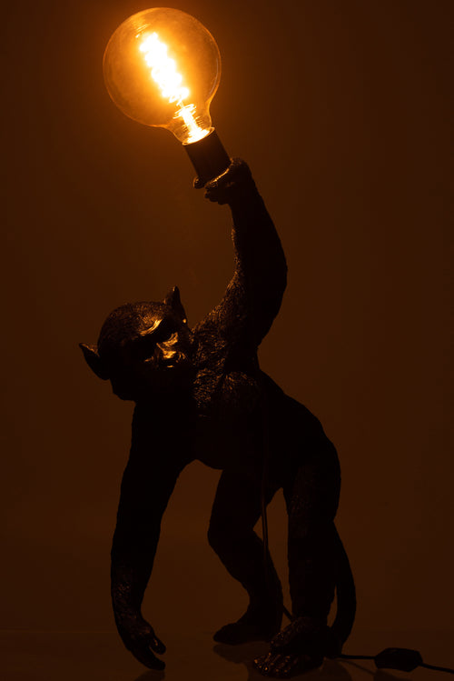 J-Line tafellamp Aap Buigend - polyresin - zwart - vtwonen shop